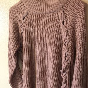 Pink woven sweater